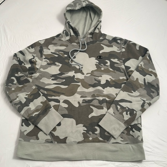 Champion Other - Champion green gray camouflage front pocket hoodie